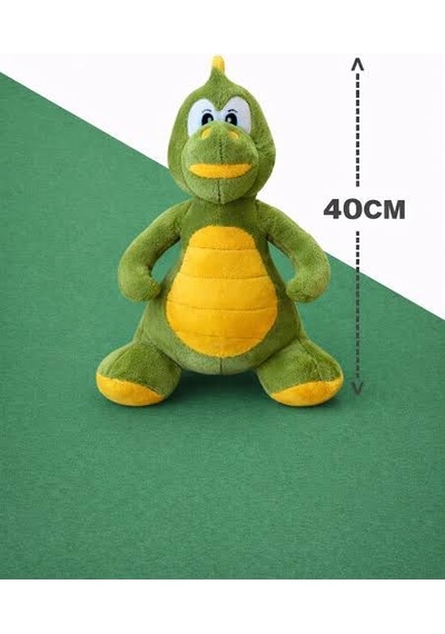 Şirin Dino Peluş 40 Cm Sevimli Ve Konforlu Uyku Yastığı Ve Sarılma Arkadaşı Dekoratif Oyuncak Yeşil