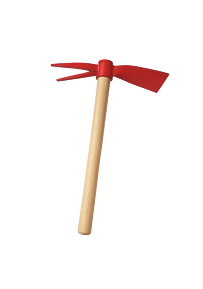 Bahçe Çapa Kazma Ot Temizleme Ergonomik Ahşap Kırmızı 40 Cm