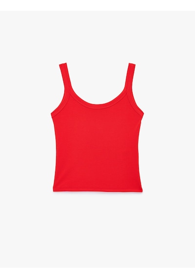Koton Modal Kumaş Slim Fit U Yaka Askılı Top Kırmızı 6sak10035pk