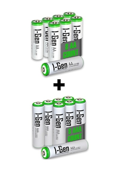 I-gen B182 8 Adet Aa 2700 Mah Şarjlı Kalem Pil + 8 Adet Aaa 900 Mah Şarjlı İnce Kalem Pil 1.2v Nı-mh