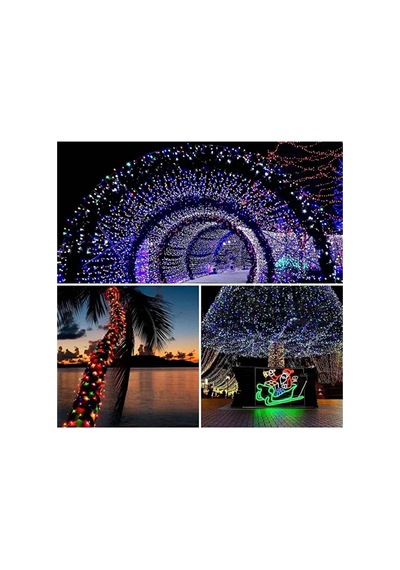 100 Ledli 12 Metre Solar Şerit Led Rgb Bahçe Dekorasyon Aydınlatma Led Renkli Işık Güneş Enerjili Diğer