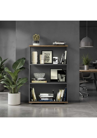Rio 3 Raflı Kitaplık - Antrasit/kontra 72x109x34 Cm Antrasit