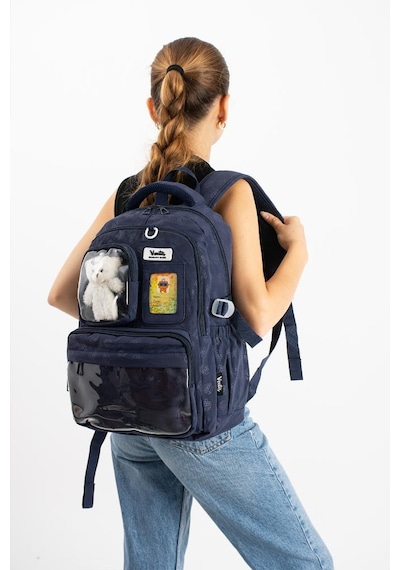 Ventis Maskotlu Unisex Okul Çantası Lise Ortaokul Sırt Çantası 43 30 Cm Çok Cepli Vnt9-a Lacivert