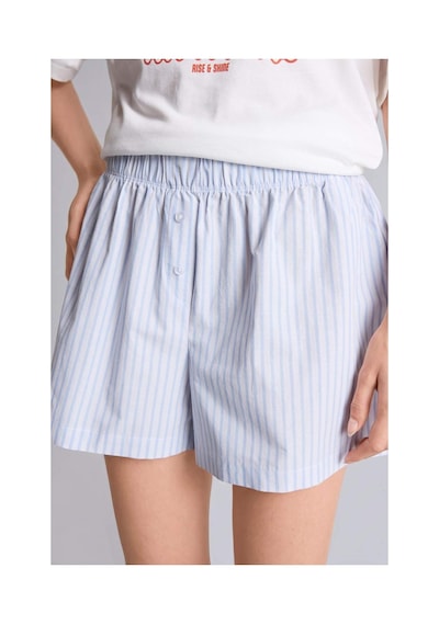 Defacto Oversıze Şortlu Kısa Kollu 2li Poplin Pijama Takımı I1145ax26hsbe162 Mavi-be162