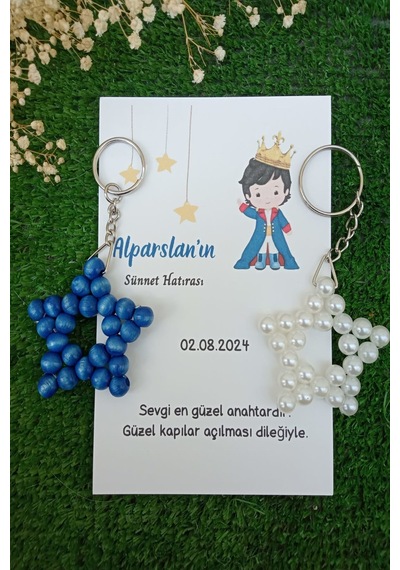 30 Adet Sünnet Hatırası Konsept Kartlı Anahtarlık - Sünnet Hediye