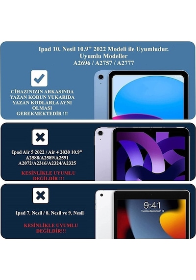 Apple Uyumlu iPad  10.nesil 2022 10.9" Inç Tam Kağıt Hissiyatlı Paperlike Ekran Koruyucu