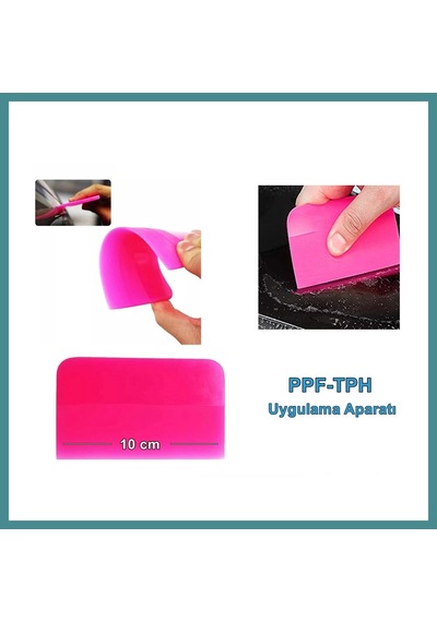Bezos Ppf/tph Silikon Çekçek Ragle Cam Filmi Çekme Uygulama Aparatı Pembe 10x7.5cm Mac