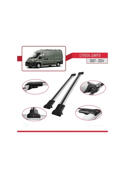 Citroen Jumper 2007 Ve Sonrası İle Uyumlu Fly Model Ara Atkı Tavan Barı Gri