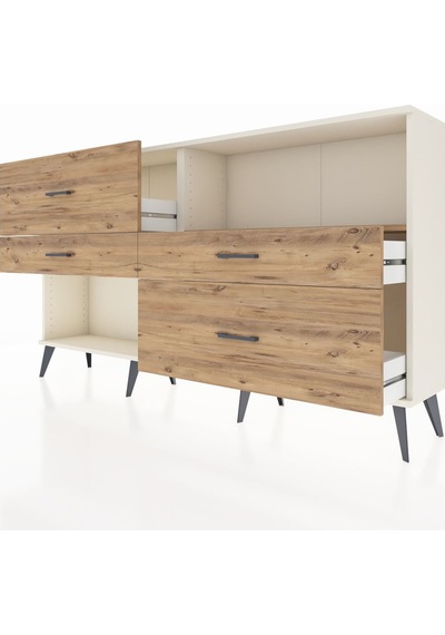 Arges Konsol Tek Raflı 4 Çekmeceli 176x30x99 Aytaşı-çam Aytaşı-çam