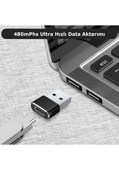 Cafele Apple Uyumlu MacBook /Matebook Type-C Dişi Usb Erkek Çevirici (458529631)