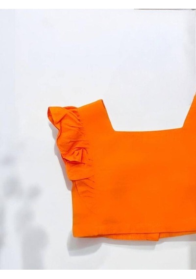 Kız Çocuk Dokuma Crop-14477 Turuncu