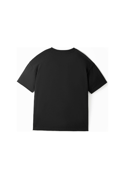 Galatasaray Lisanslı Aslan Baskılı Siyah Erkek T-shirt Siyah