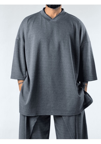 Cocopelli Oversize Tasarım Gri Erkek Sweat Coc3388