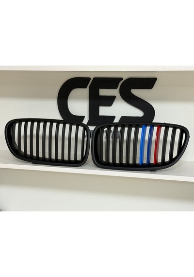 Bmw 5 Serisi F10 Uyumlu Mat Siyah M Renkli Panjur Seti Sıfır 1