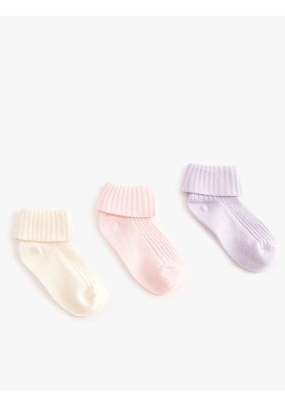 Koton 3'lü Basic Çorap Seti Pamuklu Multıcolor 5wmg80019aa Mavi