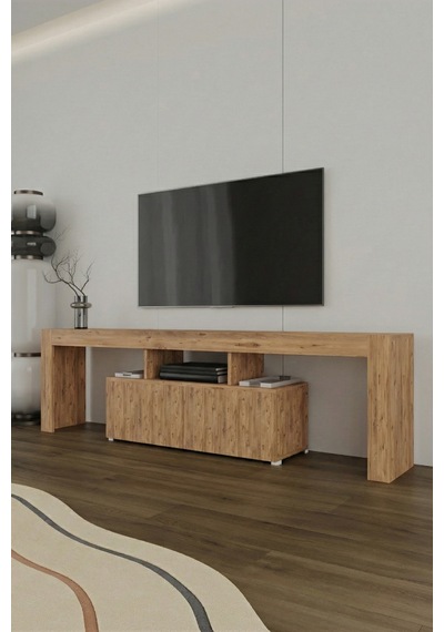 Loki 2 Kapaklı Raflı Tv Ünitesi 180 Cm Atlantik Çam Atlantik Çam