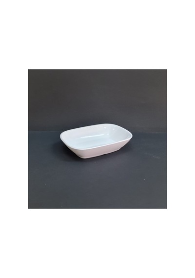 12 Adet %100 Kırılmaz Melamin Kare Çerez & Meze Tabağı 17 Cm - Derinlik 4 Cm - Beyaz Beyaz