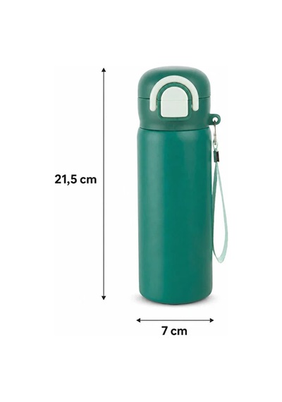 Paslanmaz Çelik Gövde Suluk & Matara 600 Ml Çift Kullanım Pipetli & Pipetsiz Yeşil - 917903500 Yeşil