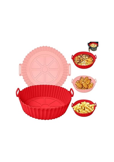 Airfryer Silikon Pişirme Kabı - Hava Fritözü Kalıbı Air Fryer Aksesuar Pişirme Kabı - Tüm Airfryer&apos Lara Uyumlu 50 x 22