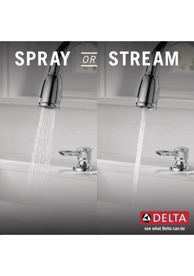 Delta 16970-sd-dst Single Griff Pull-down-mutfak Armatürü Sabunluklu, Krom Acı Kahve