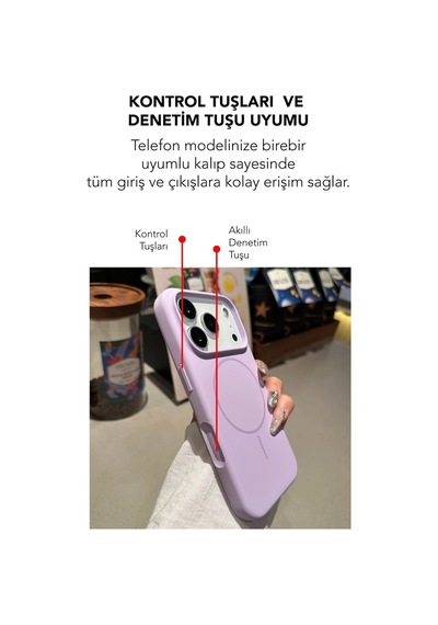 Apple İphone 17 Pro Uyumlu Magsafe Lansman Silikon Kılıf Lila