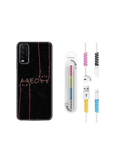 Vivo Y11S Kılıf Kablo Koruyuculu Meow 1657