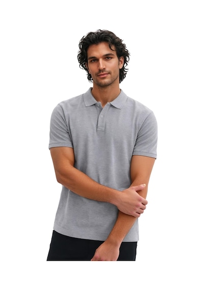 Ar-ma Erkek Regular Fit Basic Pamuk Pike Polo Yaka Baskısız Tişört Y29374354502 Gri-g2 M