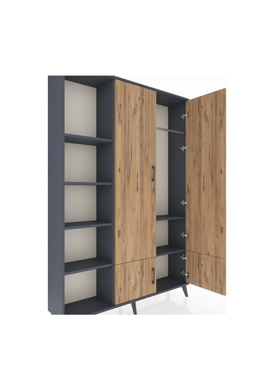 Arges Dolap 6 Raflı 4 Kapaklı Tek Askılı 132x30x195 Antrasit-çam/antrasit Atlas Çam/antrasıt Arges Dolap 6 Raflı 4 Kapaklı Tek Askılı 132x30x195 Antrasit-çam/antrasit Atlas Çam/antrasıt