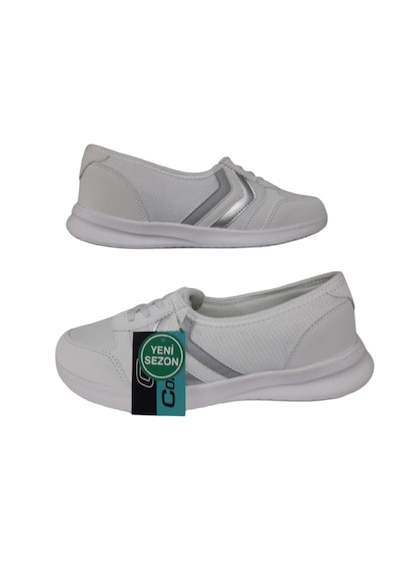 Conpax 5903z Ortopedik Bağcıksız Hafif Taban Günlük Kadın Spor Ayakkabı Beyaz