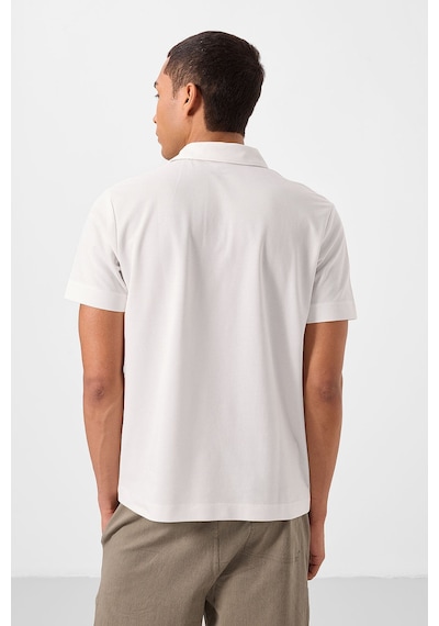 Tommy Life Ekru Standart Kalıp Basic Polo Yaka Erkek T-shirt - 87748