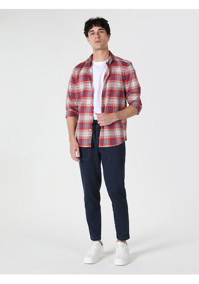 Colin's Slim Fit Kareli Çok Renkli Erkek Uzun Kol Gömlek CL1061791_Q1.V1_MTC