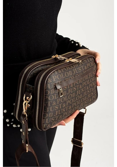 Just Polo Jp Polo Kadın Orijinal Ayarlanabilir Askılı Şık Omuz Çantası Shopper Ebat: 16 X 26 Cm Kahverengi
