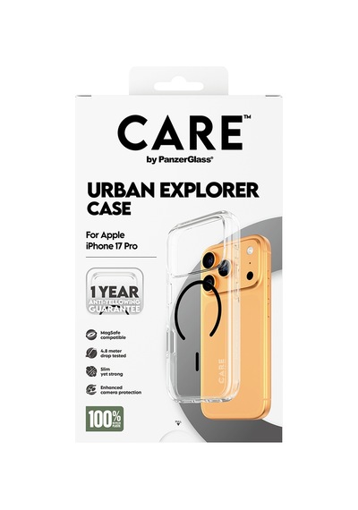 Care By Panzerglass Flagship Apple Uyumlu iPhone 17 Pro Transparent Urban Explorer Siyah Magsafe Kılıf