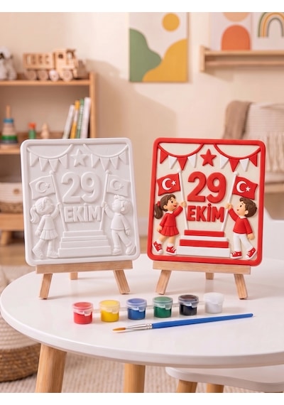 15x15 29 Ekim Taş Boyama Seti Çocuk Ve Yetişkin Hobi Kiti