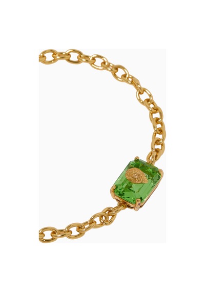 Kurt Geiger Crystal Bracelet Parlak Kristal Ve Pirinçten Zarif Bileklik Yeşil