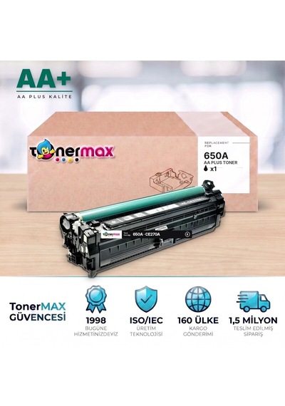 Hp 650a Ce270a Siyah Uyumlu Toner Aa Plus / Color Laserjet Enterprise Cp5525 / M750