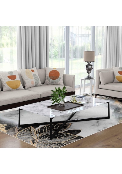 Kaymaz Taban Yıkanabilir Halı Mutfak, Salon, Yatak Odası İçin Modern Dijital Baskı Halı Slnhalı56 - 202 Çok Renkli