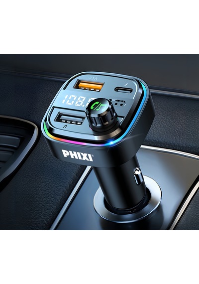 Phixi Fm25 Araç Fm Transmitter Bluetooth 5.3 + Pd & Usb-a Hızlı Şarj