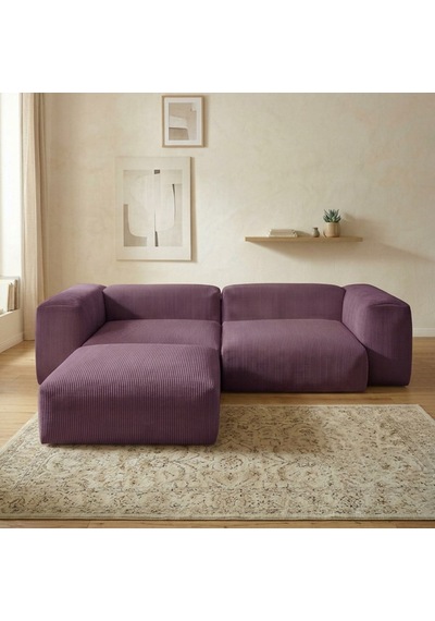 Relax Köşe Koltuk Takımı Sünger Koltuk Kanepe Divan Mor