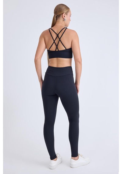 Vitrin Beli Lastikli Spor Tayt SiYAH