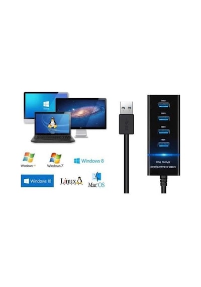 Usb Çoklayıcı 4in1 Usb 3.0 4 Port Çoğaltıcı Hub 5gpbs Hızlı Aktarım 30cm Kablo Pc Bilgisayar Switch Splitter