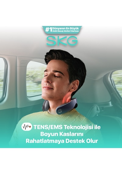 Skg G7 Pro Fold Tens-Ems Akıllı Boyun Masaj Aleti/Robotu, Mobil App Desteği, Özel Isı Terapisi Lacivert