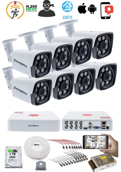 8'li Güvenlik Kamerası Seti - 5mp Sony Seculens Kdj-8s-8w-m-v1