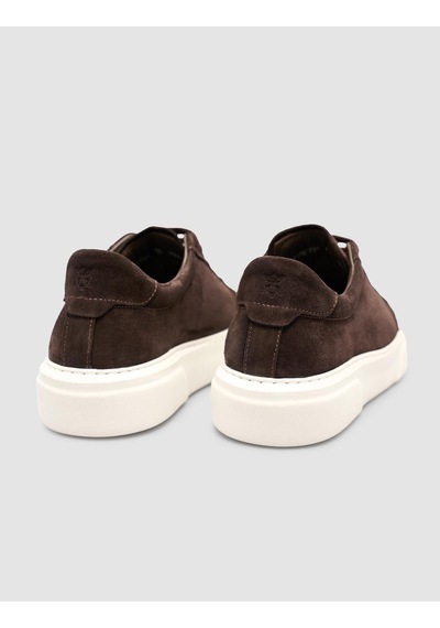 Monamae %100 Hakiki Süet Deri Kahverengi Kadın Sneaker Kahverengi