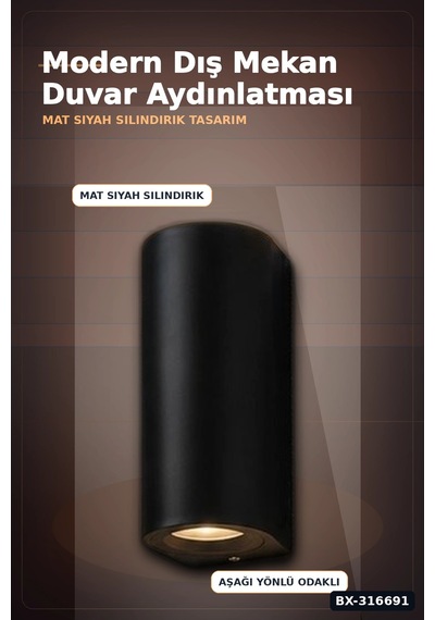 Dış Mekan Duvar Apligi Gu10 Duy 10w Uyumlu Ip65 Bahce Balkon Aplik Kasasi 1 Adet Bx-316691 Çok Renkli