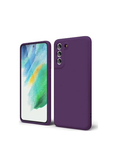 Samsung Galaxy S21 Fe Uyumlu Silikon Kılıf - Pastel Renk Tonu Kamera Korumalı Esnek Kapak -mor Mor