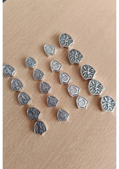 Metal Tesbih Üçgeni - Tesbih Birleştirme Üçgen 10 Adet Gerçek Metal Aparat