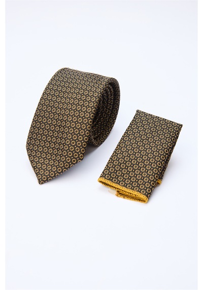 İmza Siyah-gri Desenli 7 Cm Kravat 1090260126 Siyah - Gri