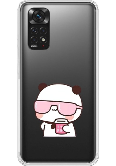 Xiaomi Redmi Note 11 Uyumlu Şeffaf Kılıf Couple Ayıcık 2 Tasarımlı