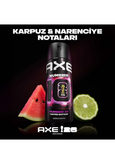 Axe Erkek Deodorant Number 10 Body Spray Limited Edition 150 Ml X2